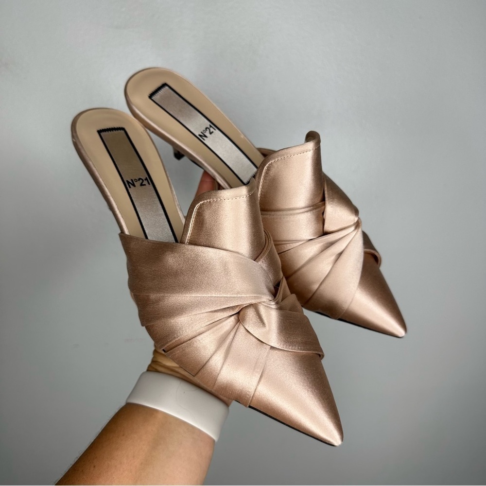 Numero Ventuno N°21 Satin Knotted Mule Womens 39.5 US 9.5 - Picture 5 of 11